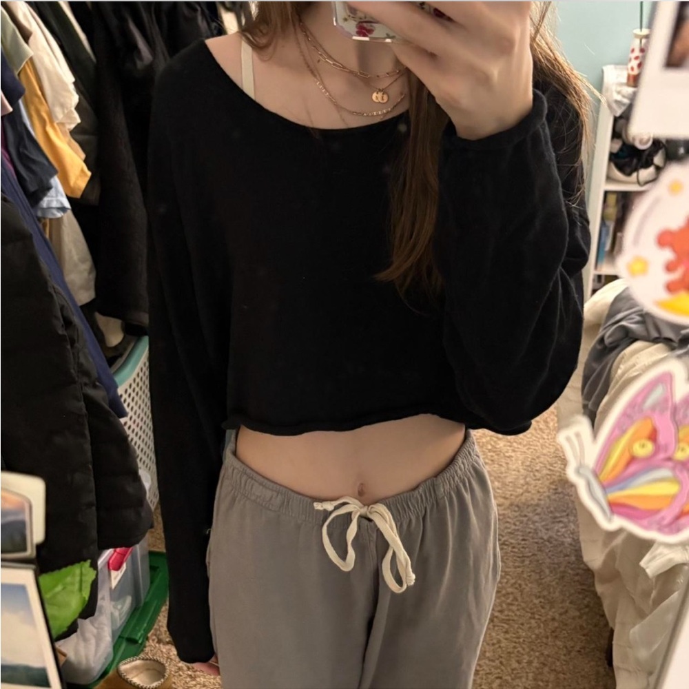 Brandy Melville Black Cropped Top